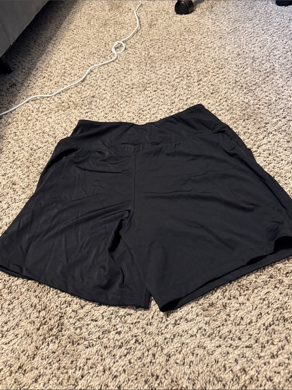 Women's Black Performance Athletic Shorts with Side Pockets - Picture 3 of 3